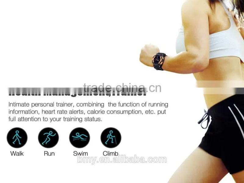 Intelligent waterproof sports watch, with 3G ,BT,see text messages, synchronization time weather, photo camera