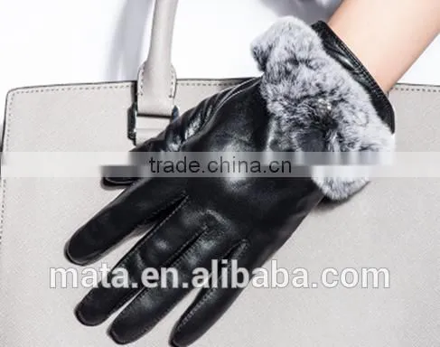 Wholesal Light Luxury Real Sheep Leather Touch Screen Gloves