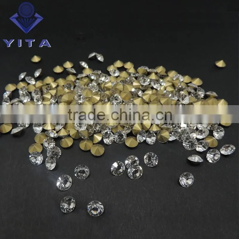 Popular wholesale ss6.5 2.10mm white glass rhinestone;pointback shape rhinestone;shiny point back glass chatons