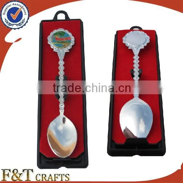 Custom plating nickle bank souvenir spoon for wholesales