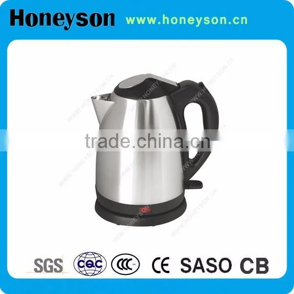 1.2L 1000w Honeyson electric stainless steel cordless kettle