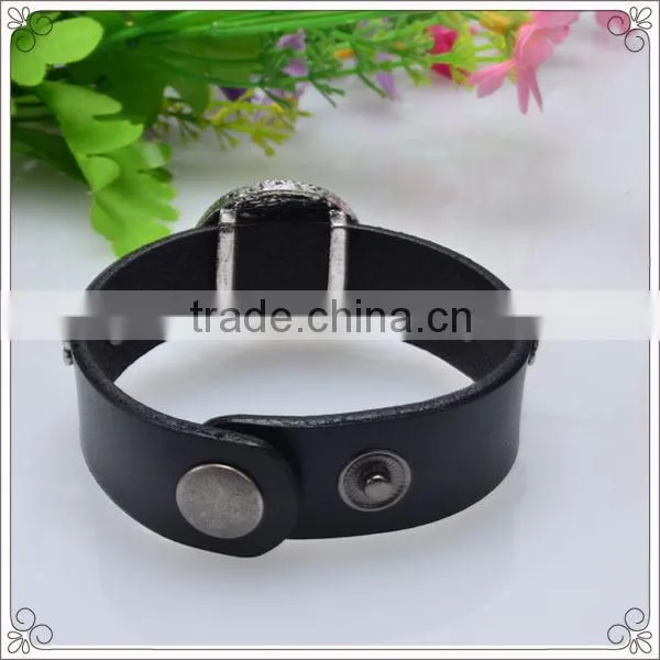 Wholesale Leather Slide Bracelet With Black Color