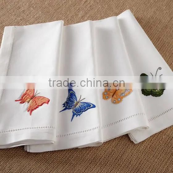hand embroidery napkin,hemstitch napkin,linen napkin