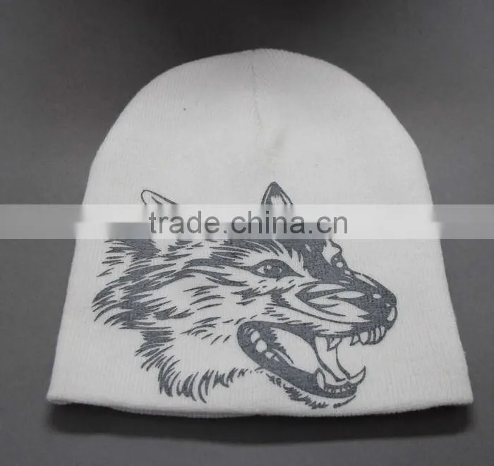 100%ACRYLIC PRINTED BEANIE HAT