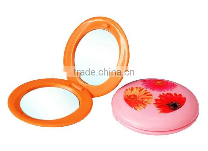 Mini Oval Plastic Pocket Mirror With Comb