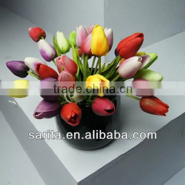new design perfect green colors real touch artificial tulip