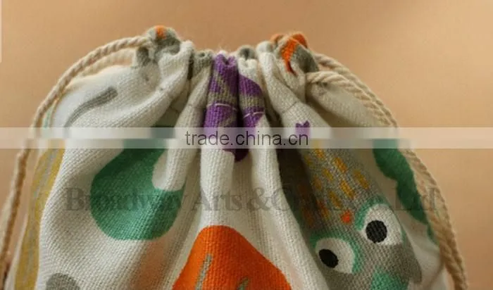 Promotion Canvas Fabric Drawstring Bag with Custom Logo