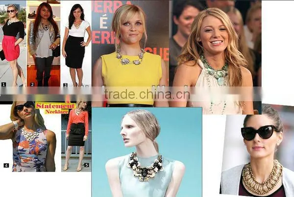 2014 WholesaleCheap Fashion Jewelry Gold Chain Large Pendant Necklace