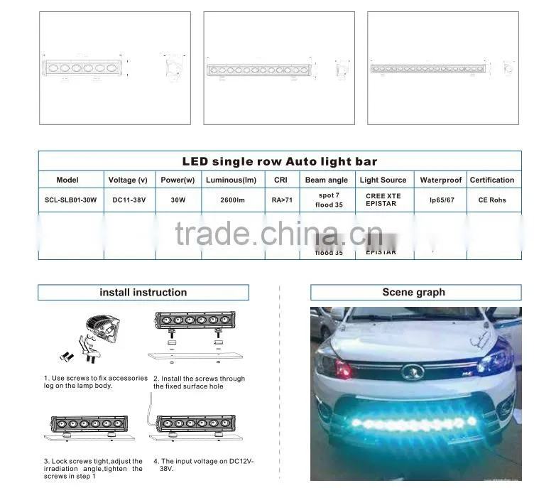 Car accessories IP68 12V 7w offroad led work light for car