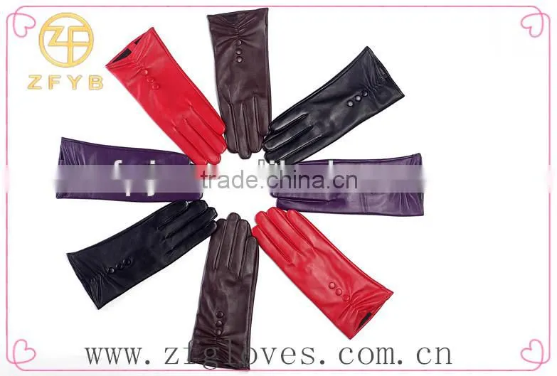 2015 customed fashion Lady Leather Touch Screen Glove