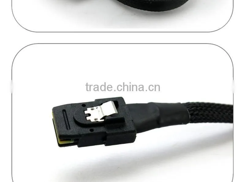 1m black 30AWG Internal Mini SAS 36pin (SFF-8087) Male to SAS 29pin Female with 4pin Power (SFF-8482) Cable