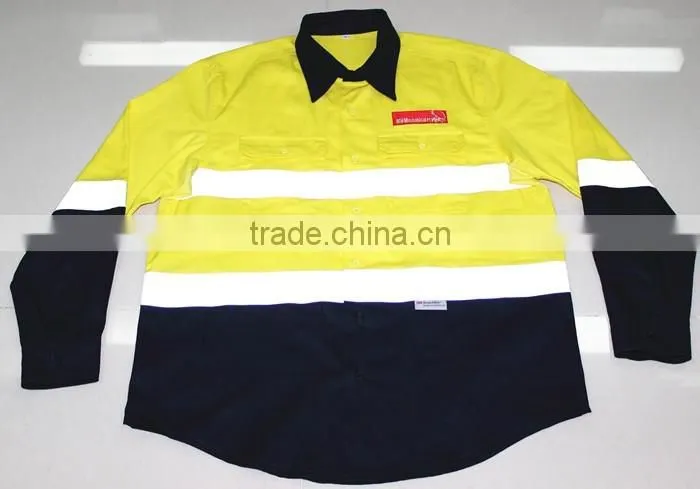 lightweight cotton drill men orange work shirt