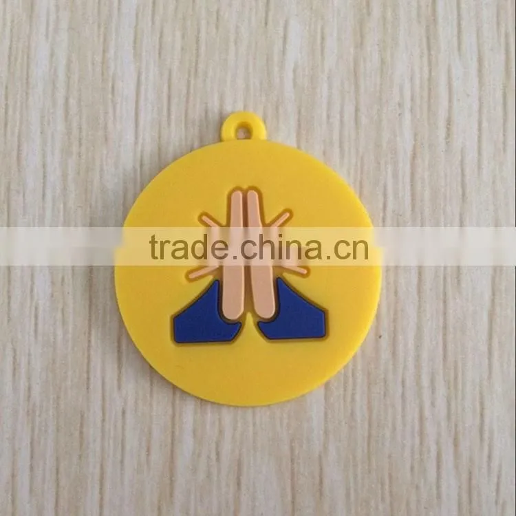 Popular Stuffed Plush Soft Toy Yellow Pvc Emoji Keychain