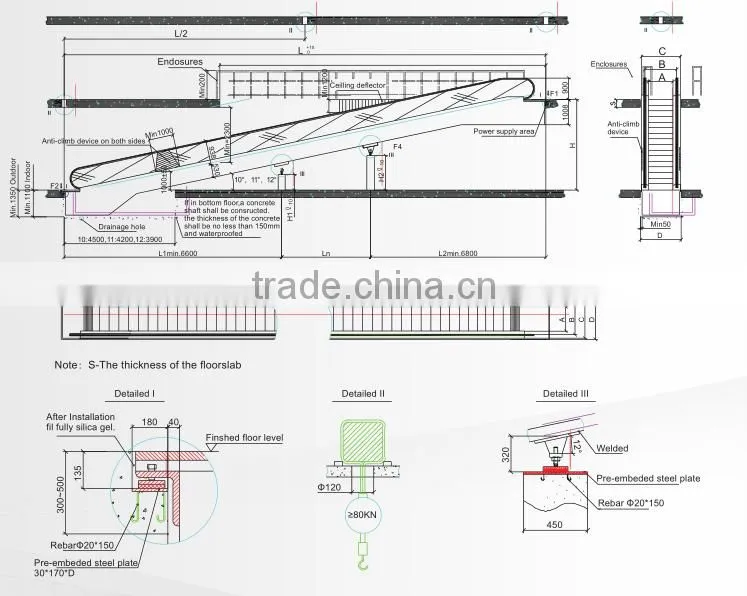 Moving walk With 800mm Width Aluminum Steps
