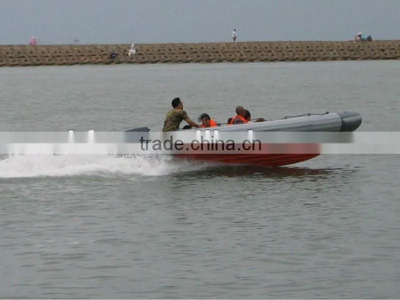 fiberglass small inflatable jet boat with outboard engine
