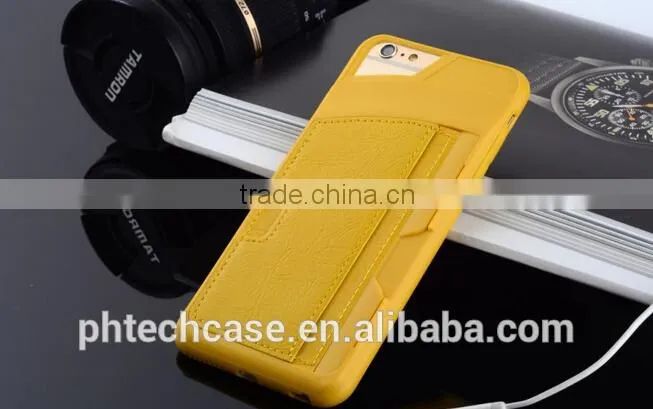 Leather Back cover Case with Card Slot for iphone 6