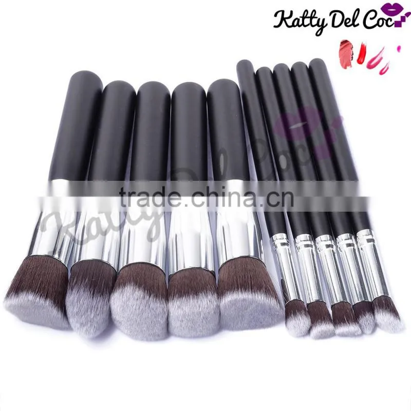 Cosmetics brush wholesale 10pcs gold alumium luxury best quality professional makeup brush set
