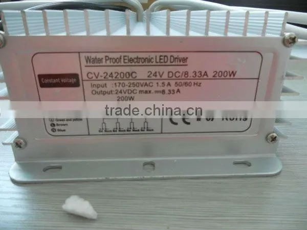 regulated 24v 200w waterproof LED POWER SUPPLY