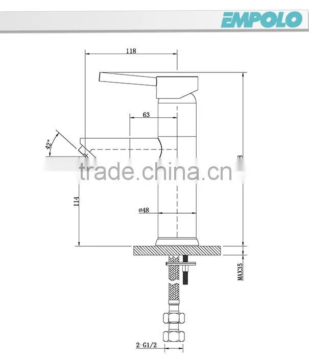 Sink Mounted Hot and Cold Wash Basin Water Tap 16 1101D