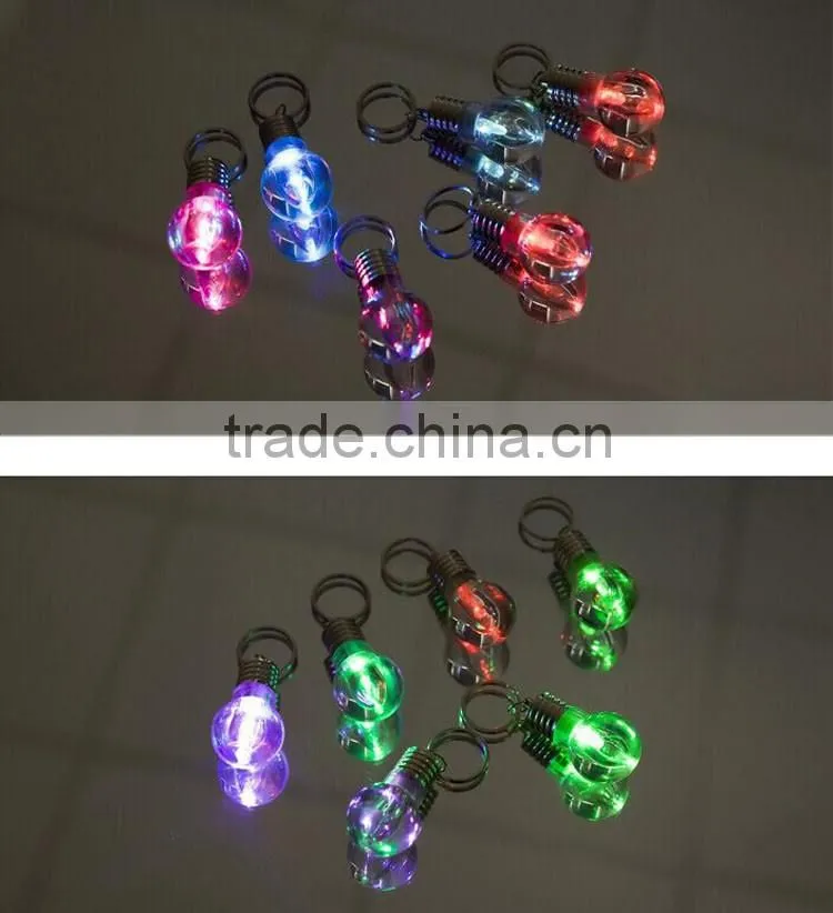 Top selling mini light bulb shape wholesale custom light up led flashing keychain
