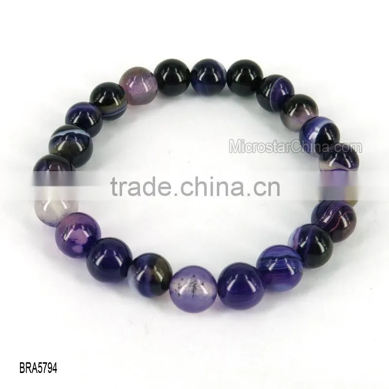 New natural stone Beaded Golden Buddha head Men/Women Elasticity bracelet