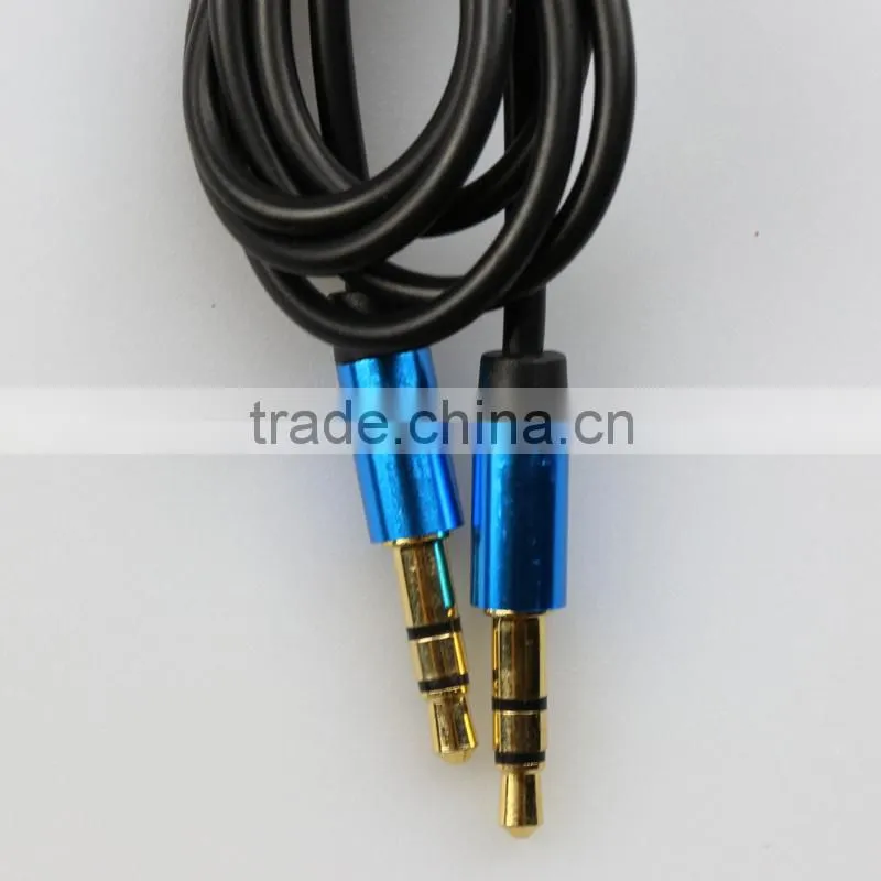 Metal plug 3.5mm audio cable/aux cable for mobile phone/ speaker
