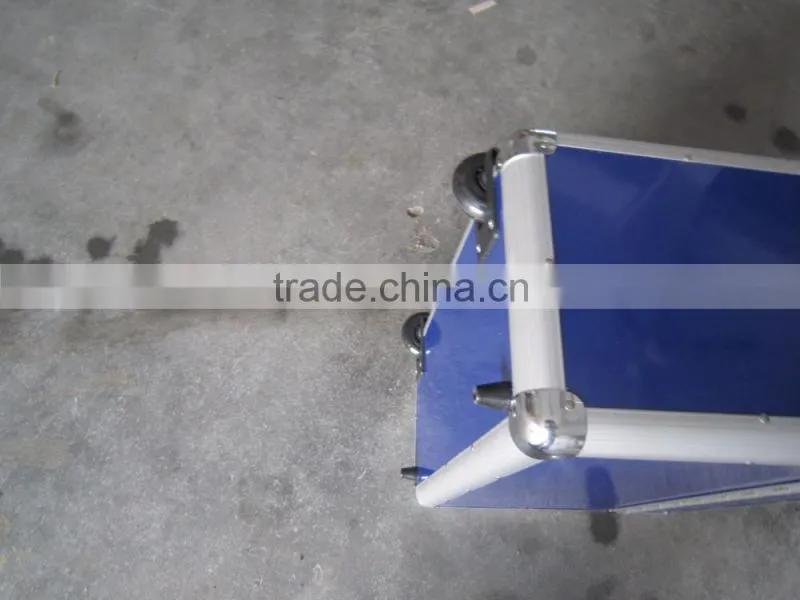 Light blue design with wheels aluminum trolley tool box