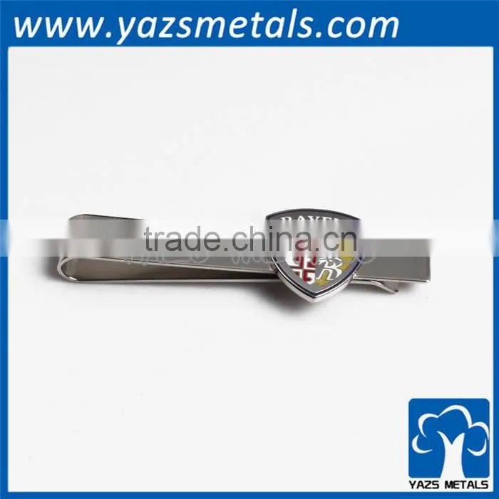 Factory make shiny silver metal clip tie pin