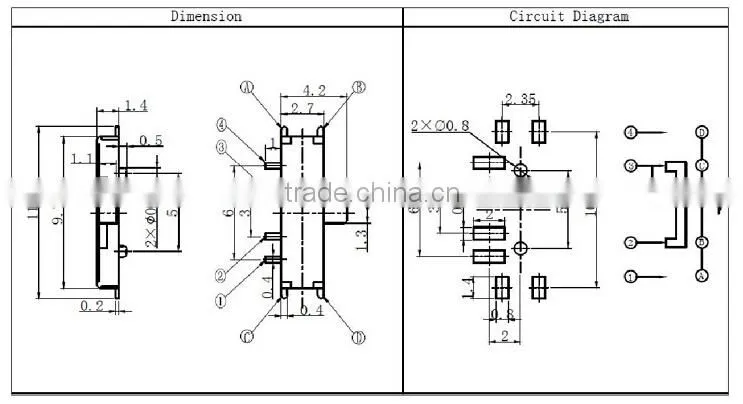SK05 miniature slide switch 12v