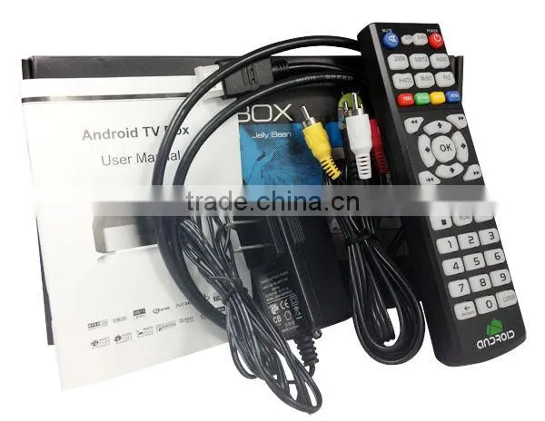 android mini tv box with a9 processor android 4.2 tv box built in XBMC