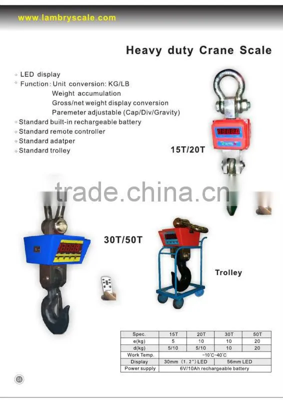 50ton capacity Heavy Duty industrial Crane scale