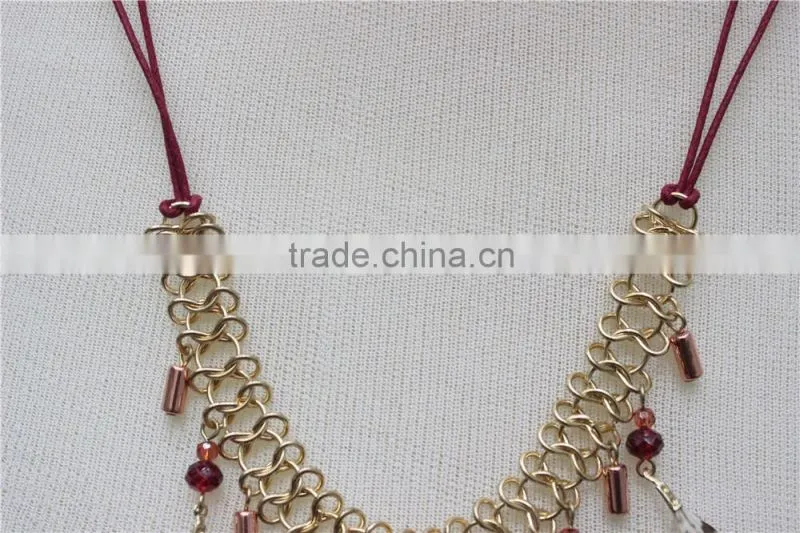 Newest Gold Feather Pendant Necklace Short Chain Rose-gold Charm Connected Necklace 2016 Fashion Style Wholesale