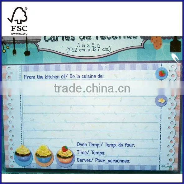 2 subject recipe cards for children