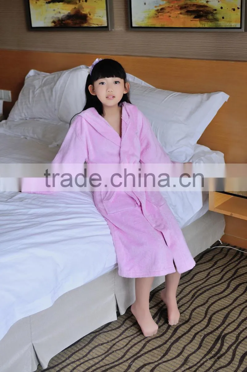 High Grade children bathrobe with hat