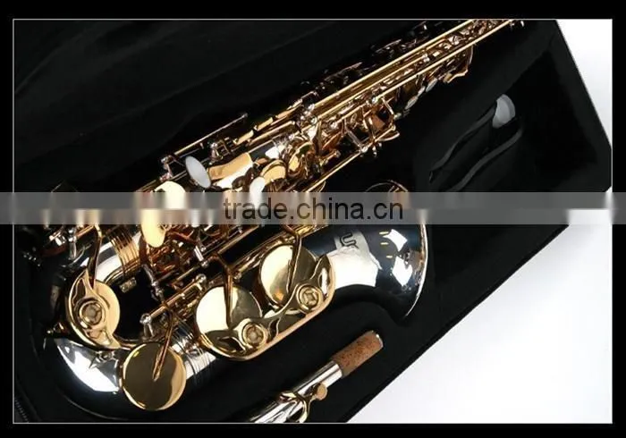 Cupid Professionl Silver gold double color tenor Saxophone with case