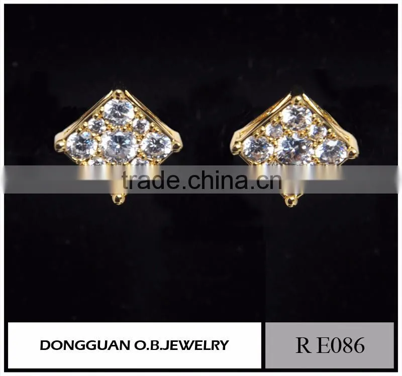 Fancy design gold earring designs, stud design gold earring models, Gold diamond earring