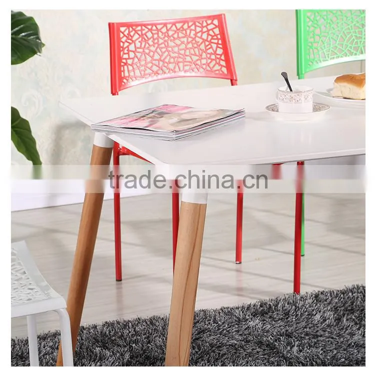 Plastic dining chairs with metal legs