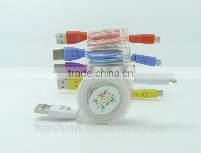 Bling bling micro led light universal usb cable charger