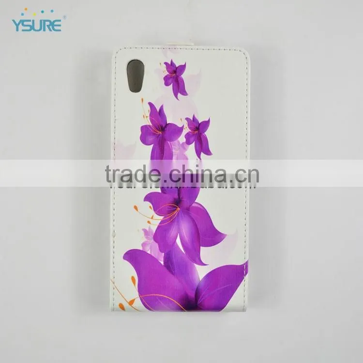 flower vertical flip cover case for sony xperia z1