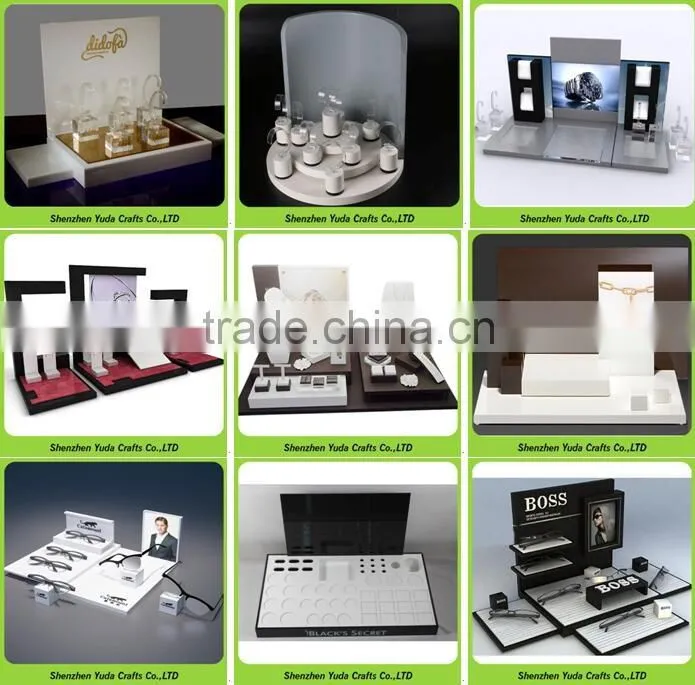 Handmade MDF wood stands C clip watch display mdf design acrylic wood displays in China
