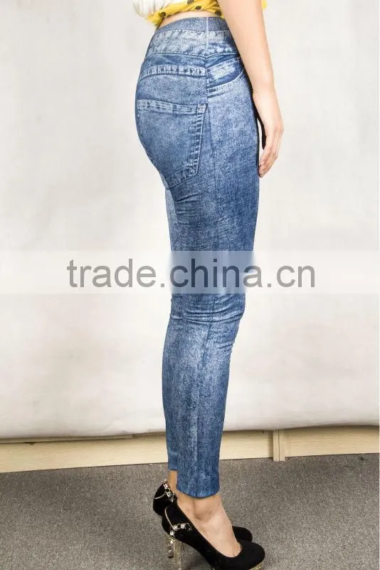 Jean type fleece inside thick seamless warm winter leggings