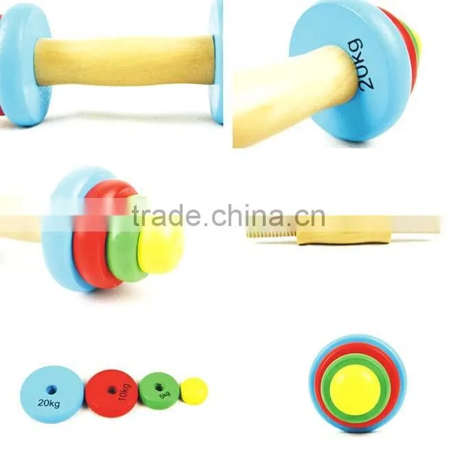 Colorful Wooden Dumbbell For Children and Women