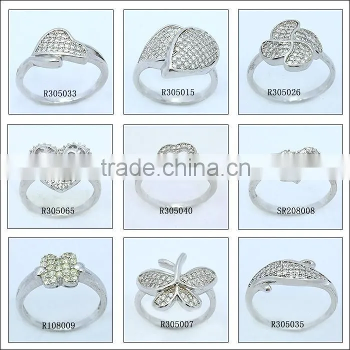 925 silver fashion CZ diamond ring for men factory direct sale rhodium/silver plated