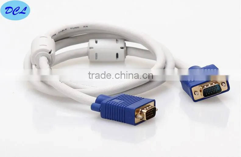 7.5M White VGA cable with gold plated male to female