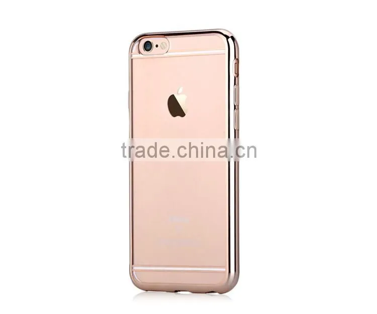 Mobile Phone Anti-scratch Electroplating Tpu Case for iPhone 6, 0.5mm Super Slim Crystal TPU Cover for iPhone 6s