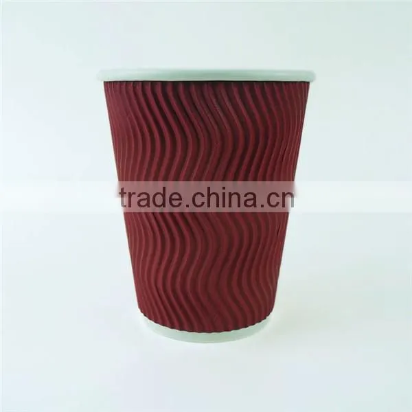 2016 high quality hot sale custom printed ripple wall paper coffee cups