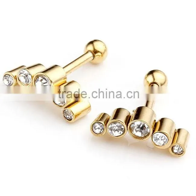 Ebay hot sale rook earrings fresh tunnel plugs stainless steel ear cartilage earrings jewelry fashion earrings