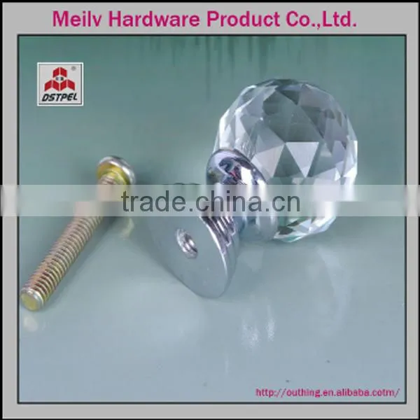 Decorative zinc alloy base wooden kitchen cabinet crystal knob