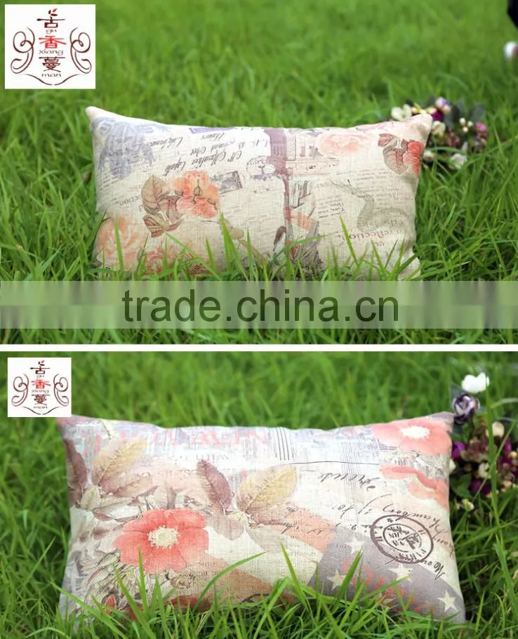 Nature Linen material Custom Printed Pillow Case, Custom size Decorative Pillow case , Digital printing fast delivery
