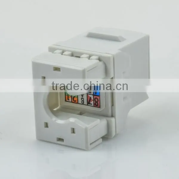 Cat6 UL 180 Degree Unshielded UTP Dual IDC Modular Keystone Jack with Shutter